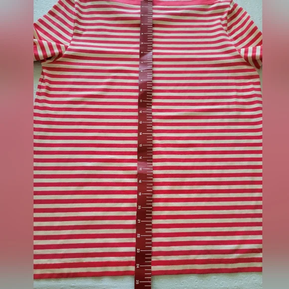 Kate Spade pink corral Stripe 3/4 Sleeve Boatneck Blouse Women’s Size XL - Picture 3 of 10